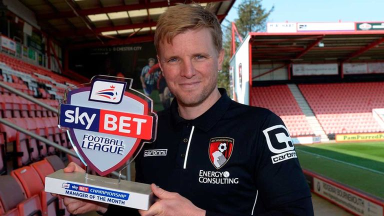 Eddie Howe: Championship manager of the month for March