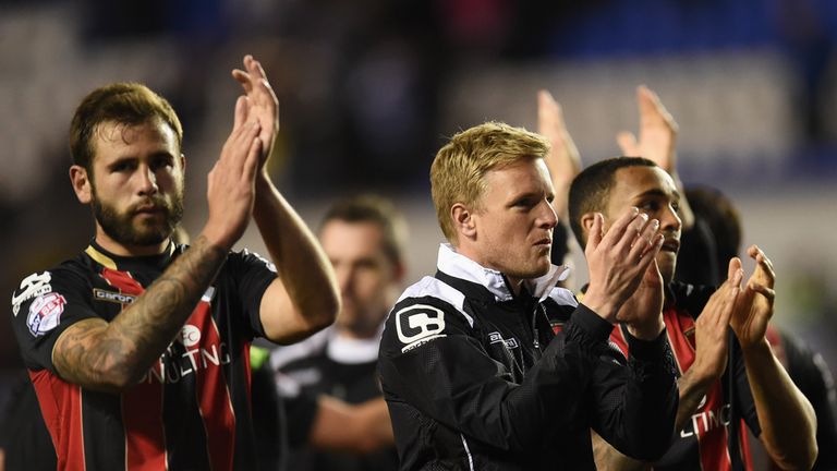 Eddie Howe and his Bournemouth players celebrate
