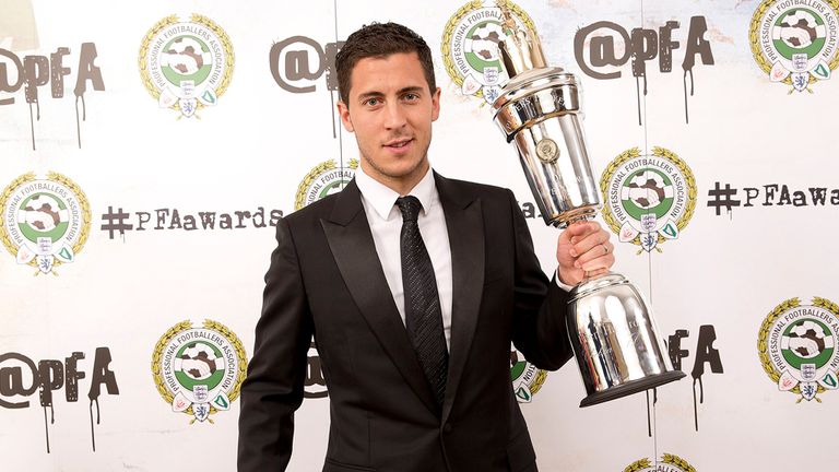 Eden Hazard wins the PFA Player of the Year award