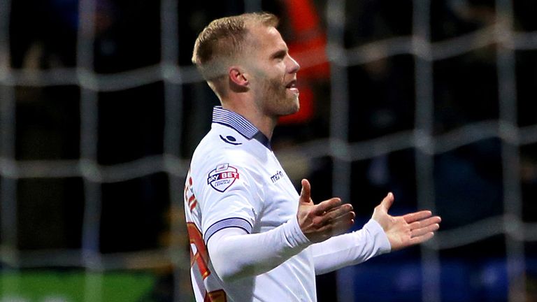 Bolton Wanderers' Eidur Gudjohnsen celebrates after scoring his side's first goal from the penalty spot during the FA Cup Fourth Round Replay at the Macron