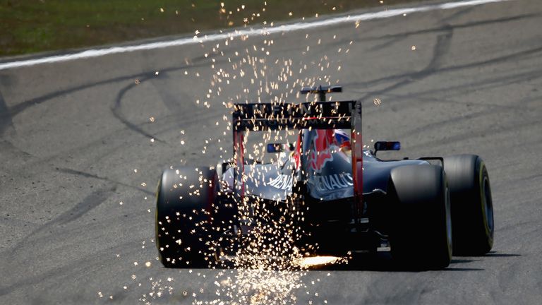 Daniel Ricciardo kicks up sparks