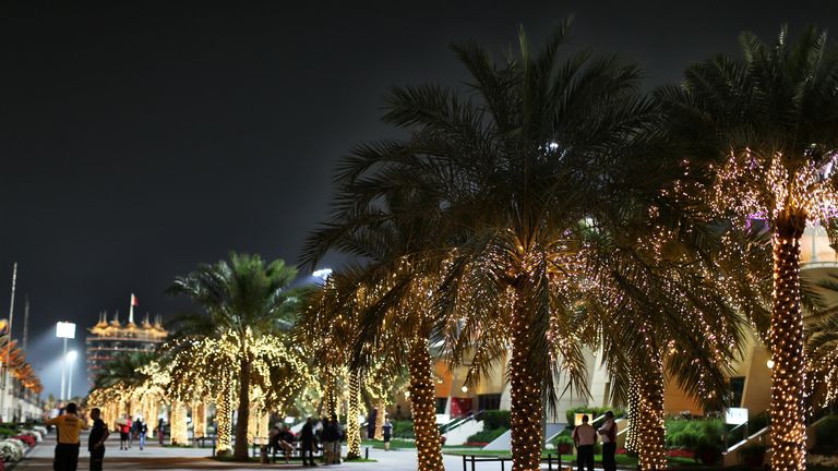 Bahrain paddock at night