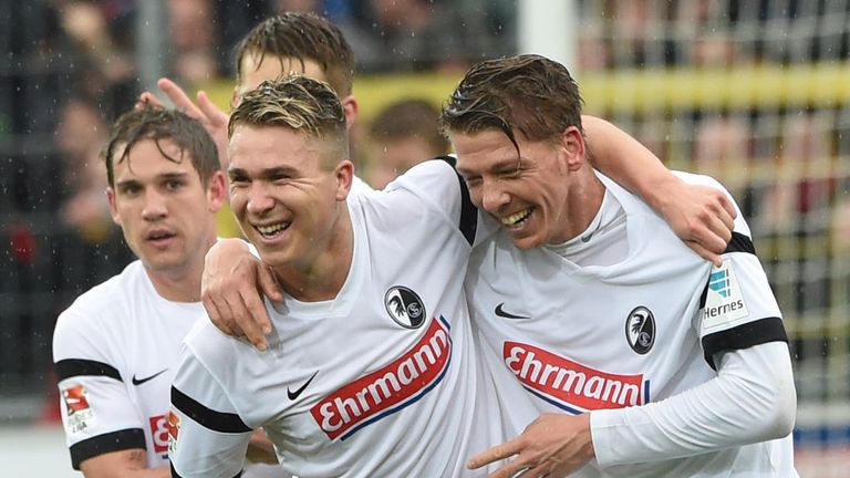 Mike Frantz celebrates the only goal of the game