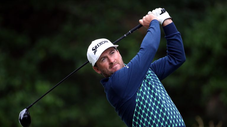 Graeme McDowell of Northern Ireland hits a tee shot on the 12th tee during the first round of the RBC Heritage at Harbo