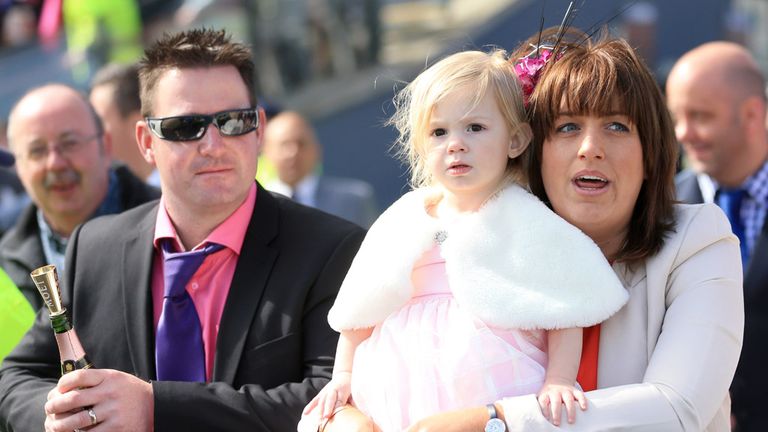 Racegoers young and old during Grand National Day
