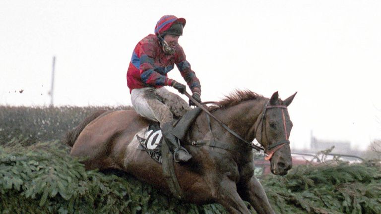 7 Apr 2001:  Richard Guest and Red Marauder clear Bechers Brook during The Martell Grand National at Aintree, Liverpool. Mandatory Credit: Ross Kinnaird/AL