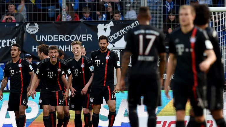 Bayern Munich celebrate their second goal