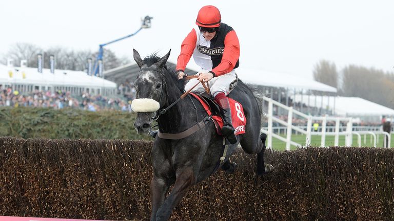 Saphir Du Rheu is out on his own in the Betfred Mildmay Novices' Chase