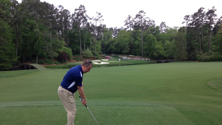 Keith Jackson on the 12th at Augusta National