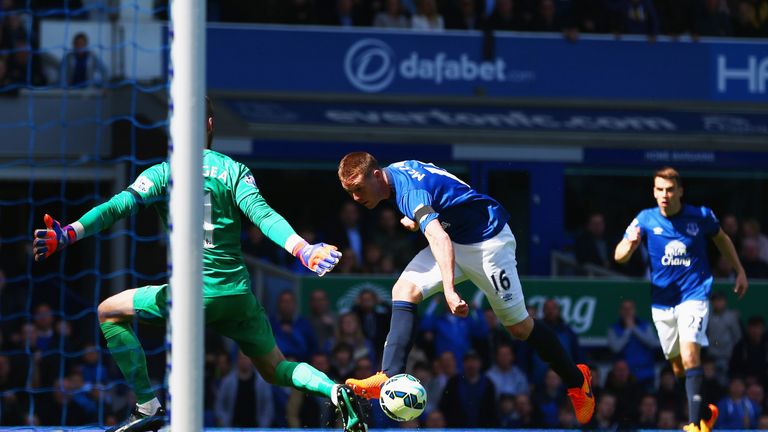 James McCarthy goal, Everton v Manchester United, Premier League