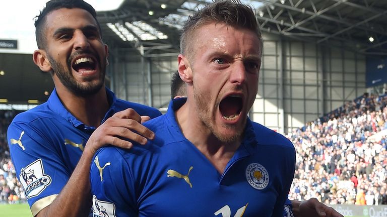 Jamie Vardy: Celebrates his late winner for Leicester 