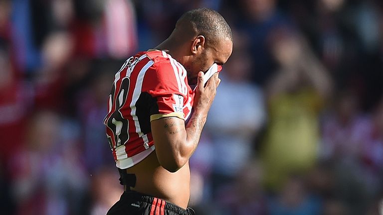 Sunderland's Jermain Defoe shows his emotion after scoring a brilliant volley against Newcastle