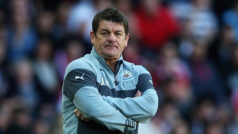 John Carver: A frustrated Newcastle manager on the touch-line at Sunderland