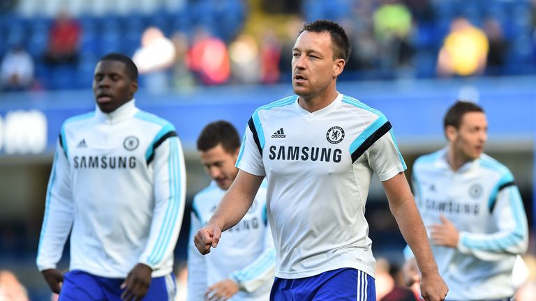 Chelsea's John Terry warms up