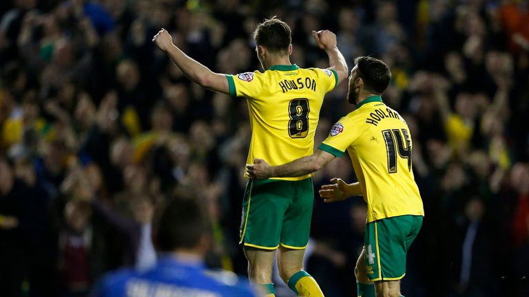 Norwich City's Jonny Howson celebrates