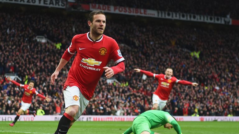 Juan Mata of Manchester United celebrates