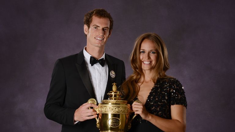 Murray and Sears celebrate his 2013 Wimbledon win