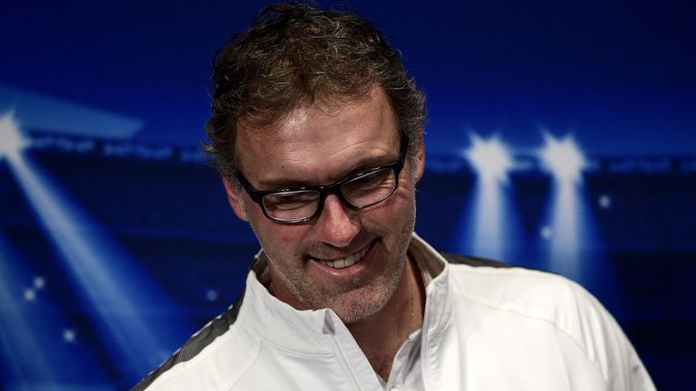 Paris Saint-Germain's French  head coach Laurent Blanc gives a press conference on the eve of the team's 