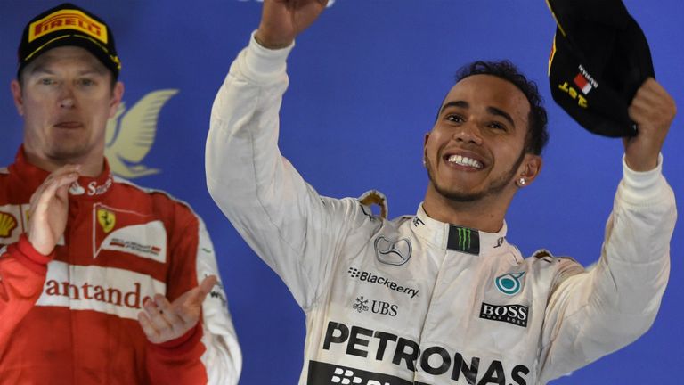 Lewis Hamilton had the widest of smiles on the podium