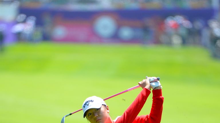 SAN FRANCISCO, CA - APRIL 23:  Lydia Ko of New Zealand makes an approach shot on the first hole during round one of the Swinging Skirts LPGA Classic