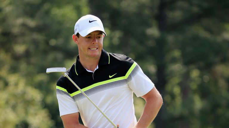 Rory McIlroy during the first round of the 2015 Masters Tournament at Augusta on April 9