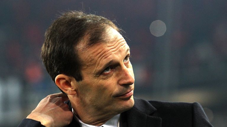 Juventus' coach Massimiliano Allegri looks on during the Italian Serie A football match between Juventus and Hellas Verona 