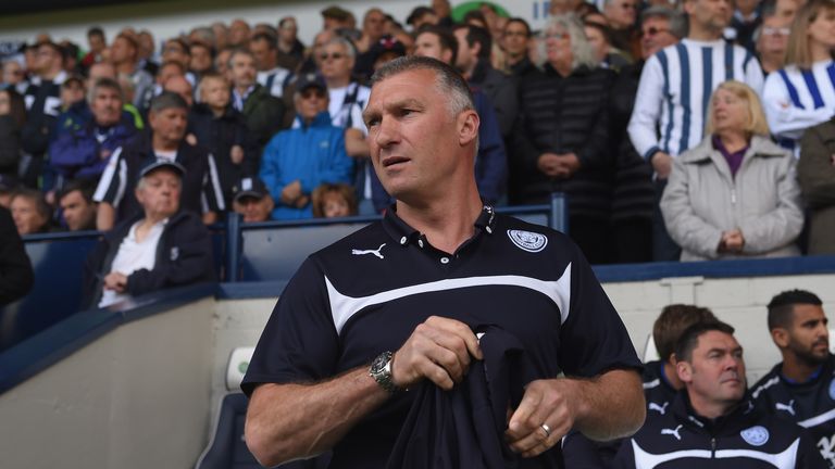 WEST BROMWICH, ENGLAND - APRIL 11:  Nigel Pearson, manager of Leicester City during the Barclays Premier League match between West Bromwich Albion and Leic