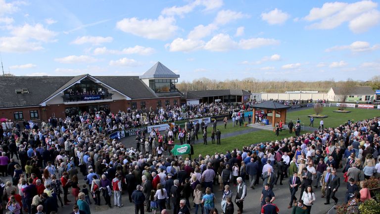 A general view of the Parade ring during Irish Grand National Day at Fairyhouse 