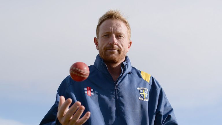 CHESTER-LE-STREET, ENGLAND - MARCH 31:  Paul Collingwood of Durham poses for a portrait during the Durham CCC Photocall at The Riverside on March 31, 2015 