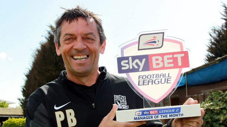 Pic by Griffiths Photographers.Phil Brown Southend United SKY BET League Two Manager of the Month 30-04-2015.
