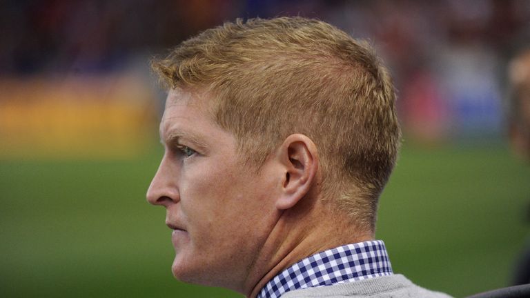 SANDY, UT - MARCH 14: Head coach Jim Curtin of the Philadelphia Union looks on during their game against the Real Salt Lake at Rio Tinto Stadium on March 1