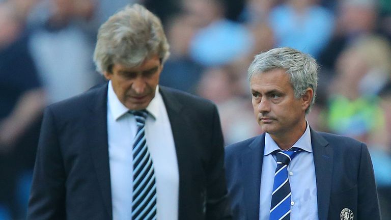 Manchester City manager Manuel Pellegrini and Chelsea manager Jose Mourinho