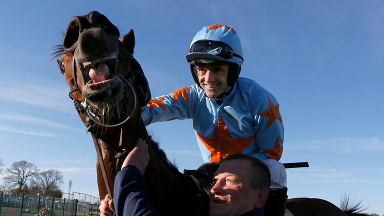 Ruby Walsh and Un De Sceaux after winning the Ryanair Novice Chase at Punchestown