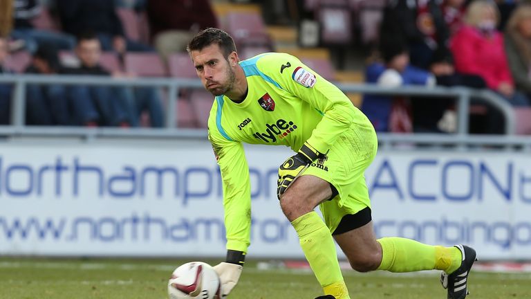 Rhys Evans of Exeter City in action during the npower League Two match between Northampton Town and Exeter City at Sixfields