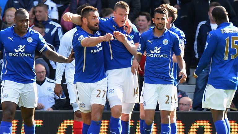 Robert Huth: Celebrates scoring for Leicester 