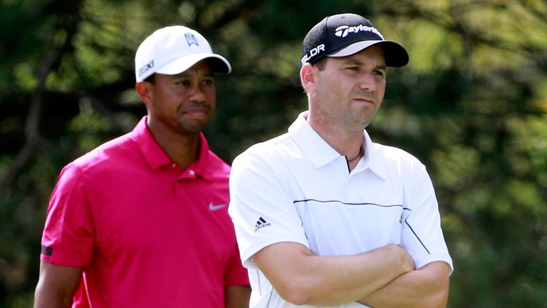 Tiger Woods and Sergio Garcia in 2013
