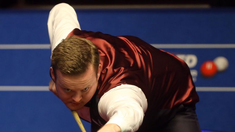 Shaun Murphy in action against Robin Hull during day six of the Betfred World Championships at the Crucible Theatre, Sheffield