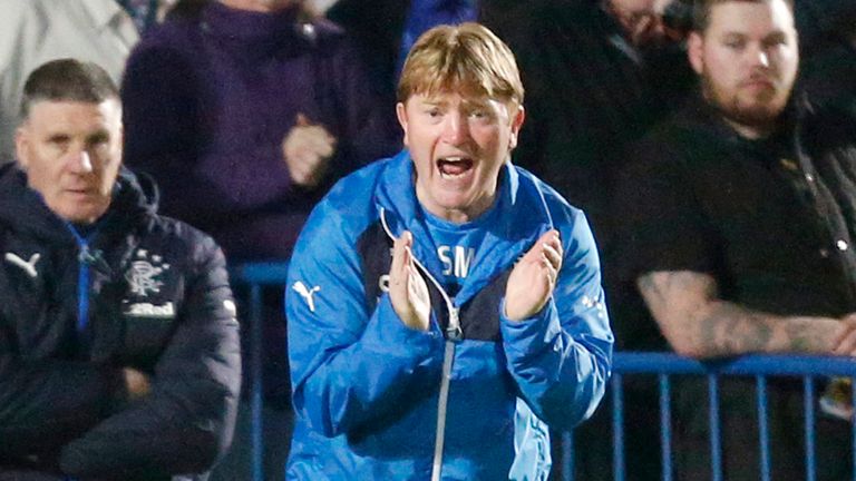 Rangers Manager Stuart McCall during the Scottish Championship match at Palmerston Park, Dumfries.