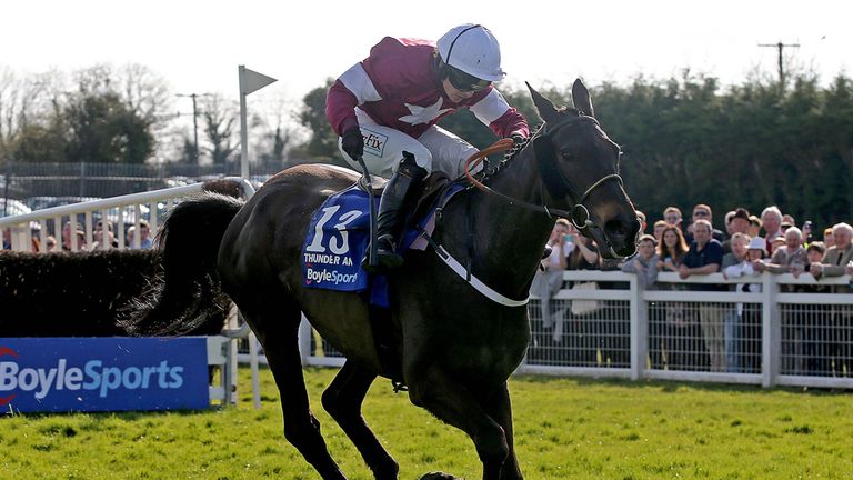 Katie Walsh onboard Thunder And Roses on the way to winning The Boylesports Irish Grand National