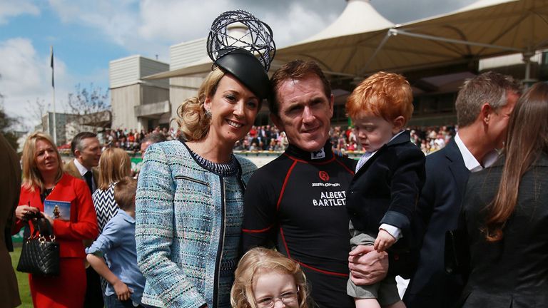 Tony McCoy with his wife Chanelle, daughter Eve and son Archie
