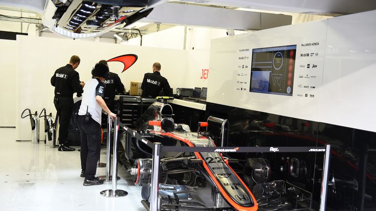 Jenson Button's broken McLaren