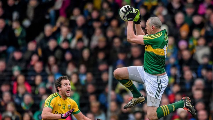 Kieran Donaghy Kerry in action against Michael Murphy Donegal