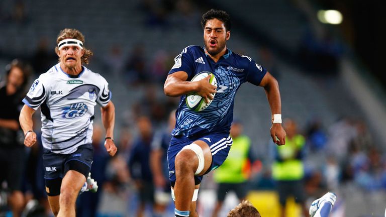 Rising star Akira Ioane scored a great try for the Blues