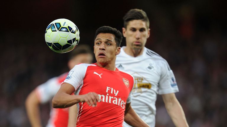 LONDON, ENGLAND - MAY 11:  Alexis Sanchez of Arsenal during the Barclays Premier League match between 