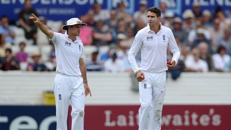 England captain Andrew Strauss with Kevin Pietersen