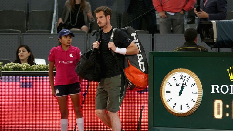 Andy Murray  walks on to the court at 1.03 AM in the morning to play against Philipp Kohlschreiber  in their second round match.
