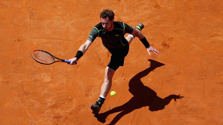 Andy Murray of Great Britain in action during his match against Jeremy Chardy 