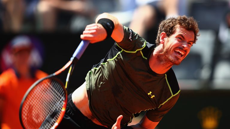 Andy Murray of Great Britain in action 