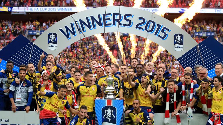 Arsenal beat Aston Villa 4-0 to retain the FA Cup