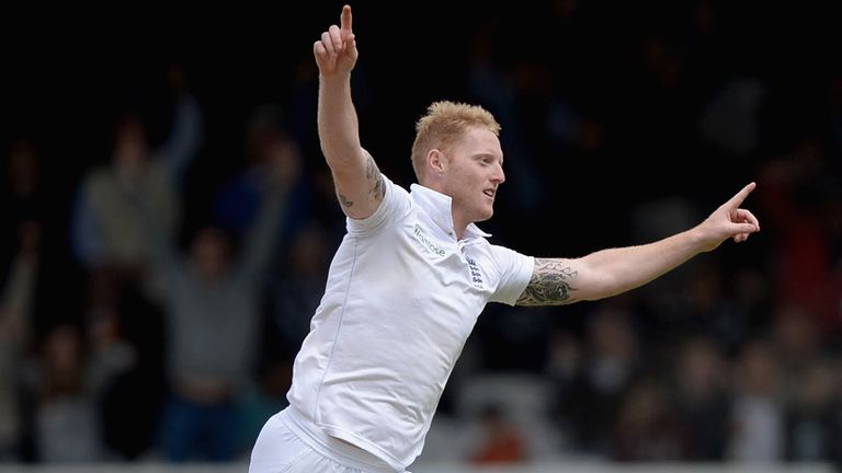 Ben Stokes of England celebrates dismissing Brendon McCullum of New Zealand during day five of 1st Investec Test match at Lord's